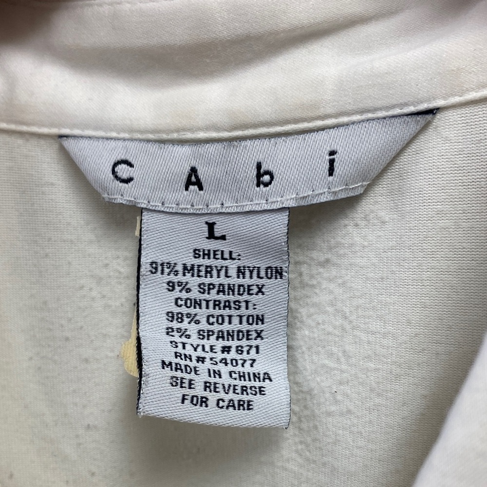 CAbi Cream Zip-Up Shirt Womens Large - Picture 2 of 9
